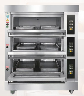 Commercial เตาอบอบแก๊สไฟฟ้า 380v ขนมปัง เค้ก พิซซ่า 6.6KW