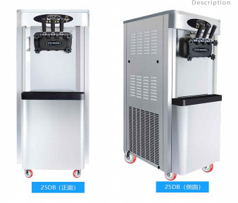 เครื่องทำไอศกรีม Precooling แบบคอมเพรสเซอร์เดี่ยว ตัวลดเสียงเงียบพร้อมเกียร์เหล็กกราวด์