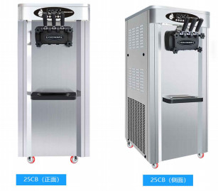 เครื่องทำไอศกรีมคอมเพรสเซอร์ 2 หัว Precooling 220v 50 - 60hz 1800W