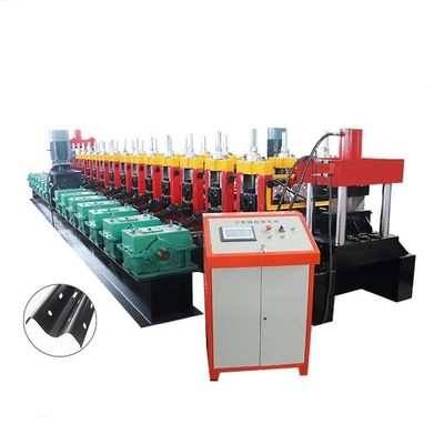 CE Highway Guardrail ม้วนขึ้นรูปเครื่อง 10T Leveling Punching