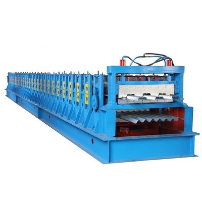 เครื่องขึ้นรูปม้วนแผงสองชั้นดาดฟ้าพื้นเหล็ก 22KW