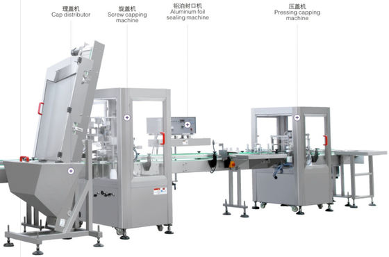 เครื่องบรรจุอัตโนมัติขนาด 50 ลิตร 20bph เครื่องปิดฝาเกลียวขวด