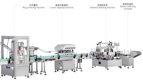 เครื่องติดฉลากสองด้าน 6 หัว SS304 เครื่องปิดฝาเกลียวอัตโนมัติ