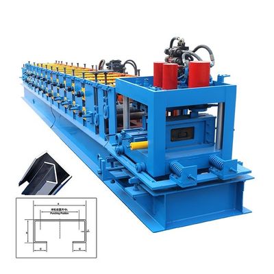 เครื่องขึ้นรูปม้วน CZ Purlin 15T 90mm Roller Hydraulic Punching