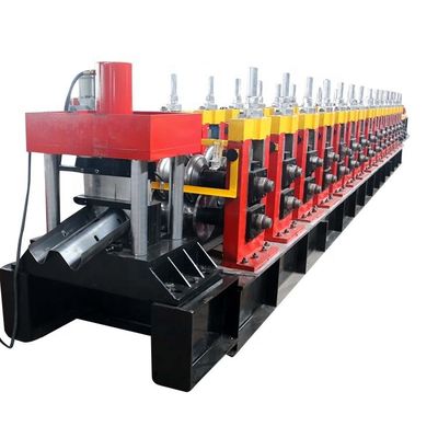 Red Crash Barrier Roll Forming Machine 15m/min 3T Manual Feeding