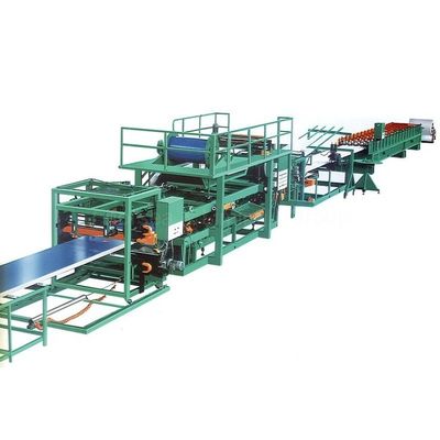 เครื่องขึ้นรูปม้วนแผงแซนวิชสีเขียว 20T อุปกรณ์ 6m / min