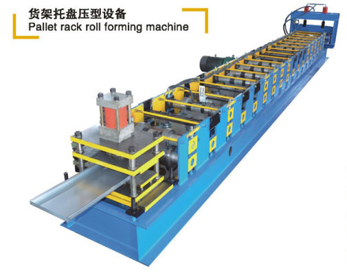 เครื่องขึ้นรูปม้วนพาเลทแร็ค 380V 5m / นาทีสำหรับเหล็กชุบสังกะสี